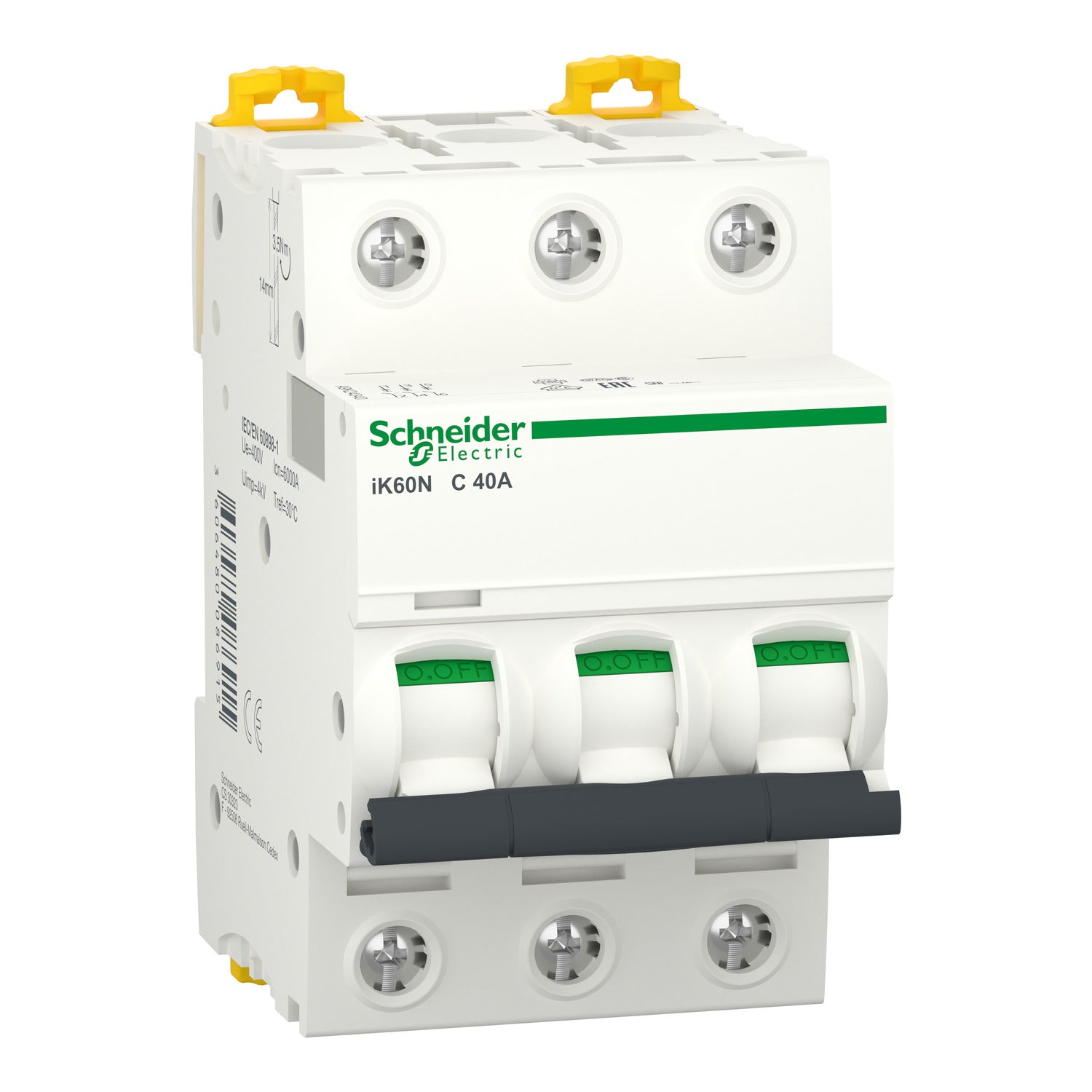A9K24340 - Interruptor Magnetotérmico Tripolar Acti9 iK60N 3P 40A Curva C 6kA Schneider