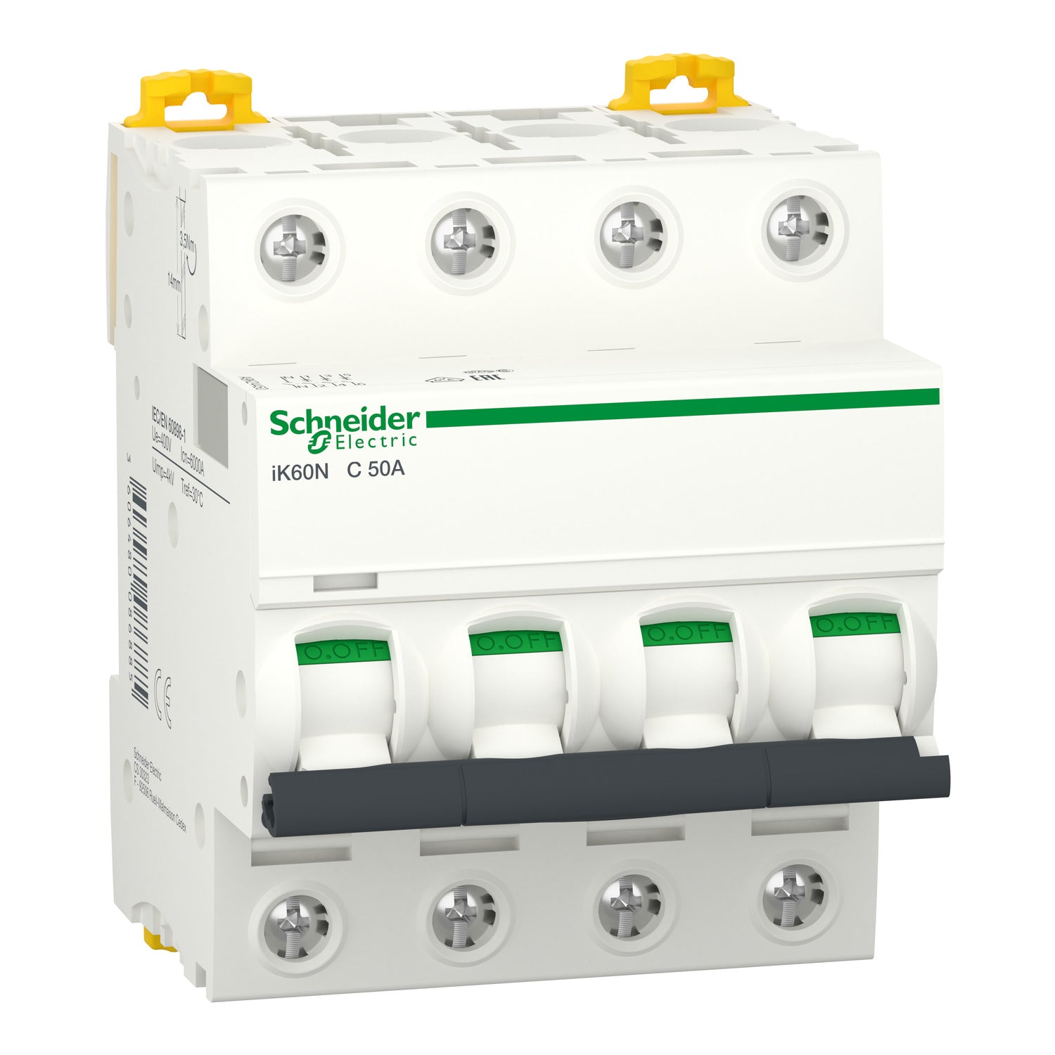 A9K24450 - Interruptor Magnetotérmico Tetrapolar Acti9 iK60N 4P 50A Curva C 6kA Schneider