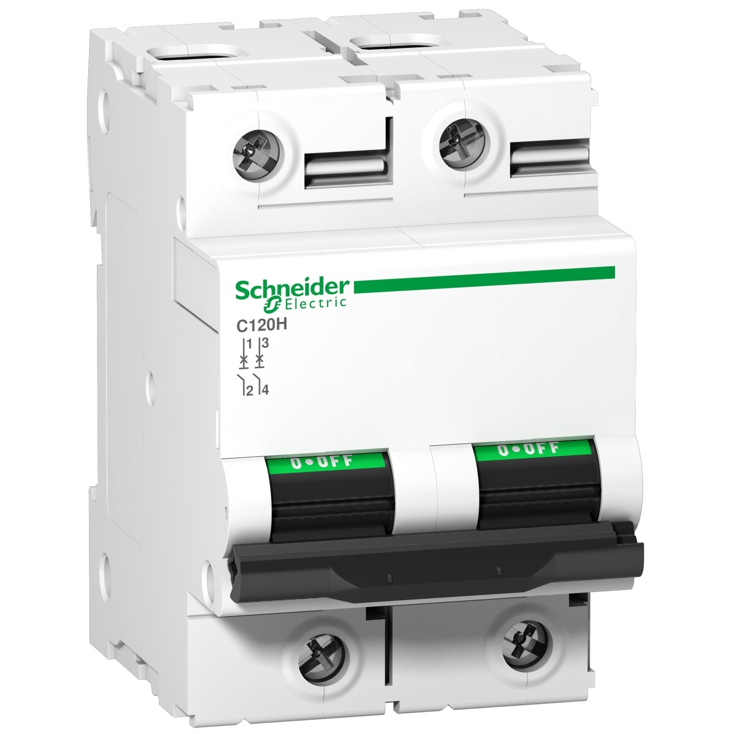 A9N18502 - Interruptor Magnetotérmico Bipolar Acti9 C120H 2P 100A Curva D 15kA Schneider