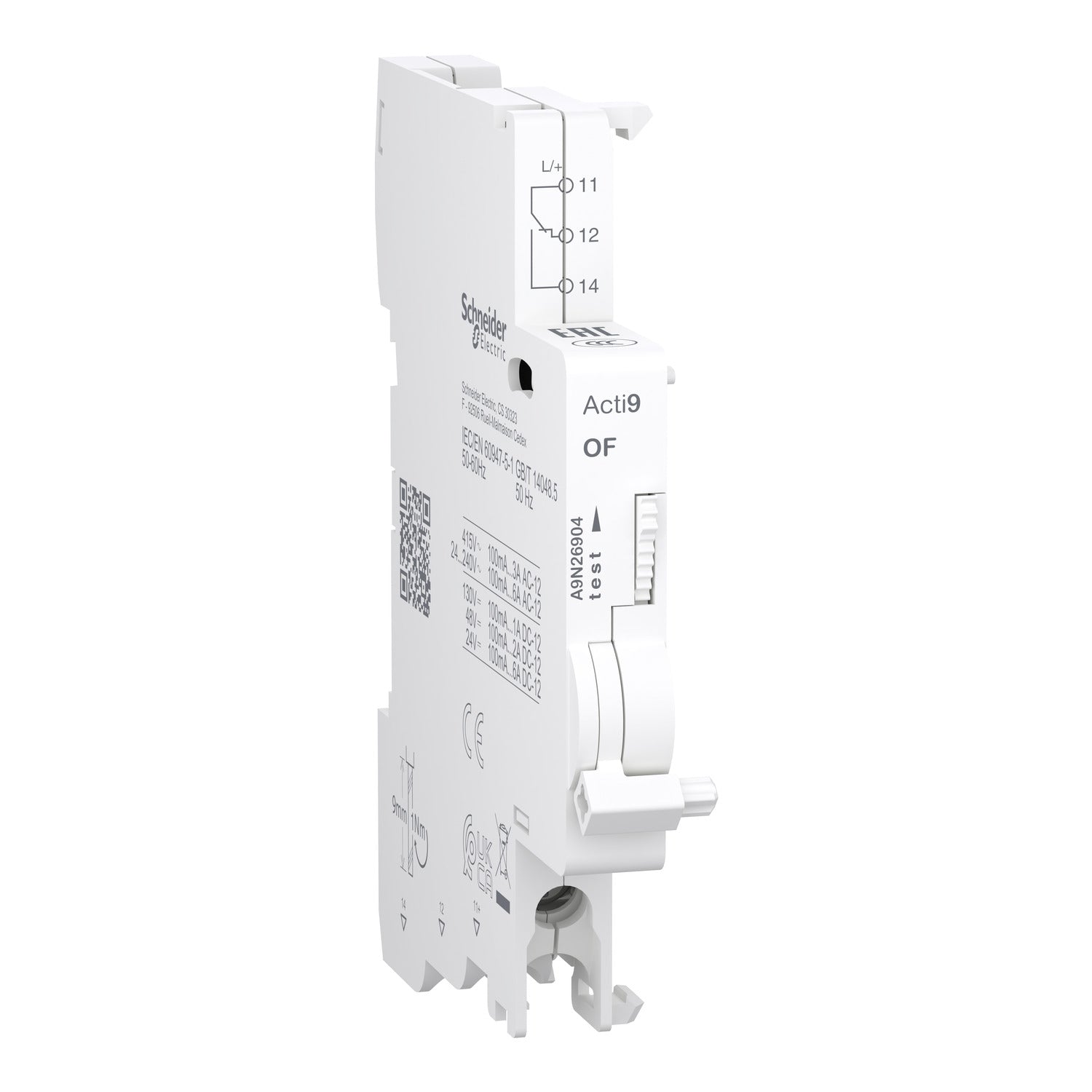A9N26904 - C120 C60H-DC OF contacto auxiliar 100mA hasta 6A AC-DC Schneider
