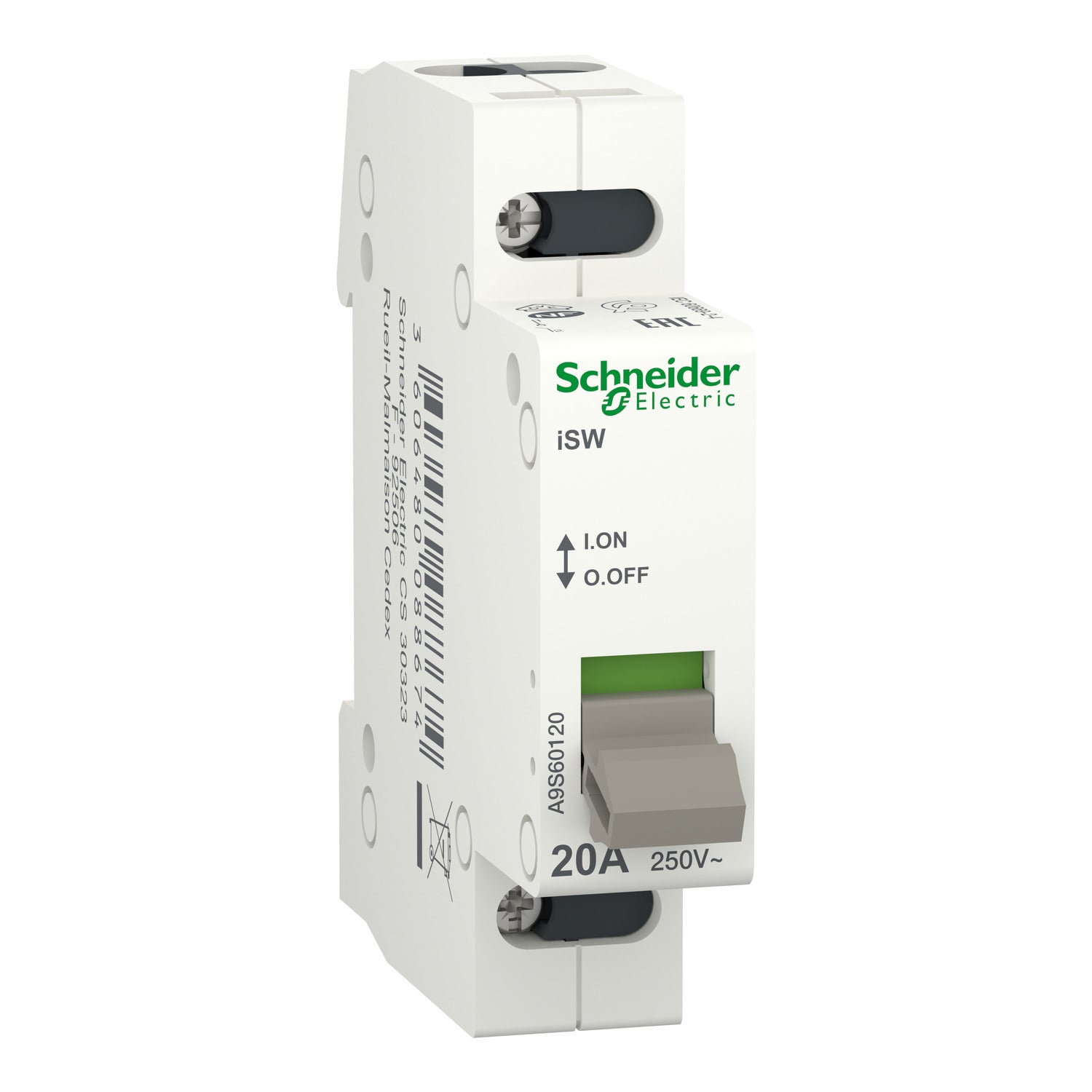 A9S60120 - Interruptor seccionador modular Acti9 iSW 1P 20A 250V Schneider