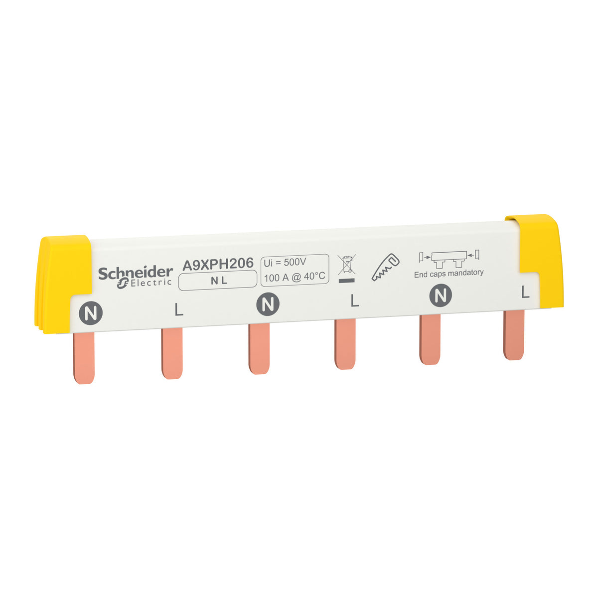 A9XPH206 Peine cuadro eléctrico bipolar (1P+N) 6 módulos Schneider