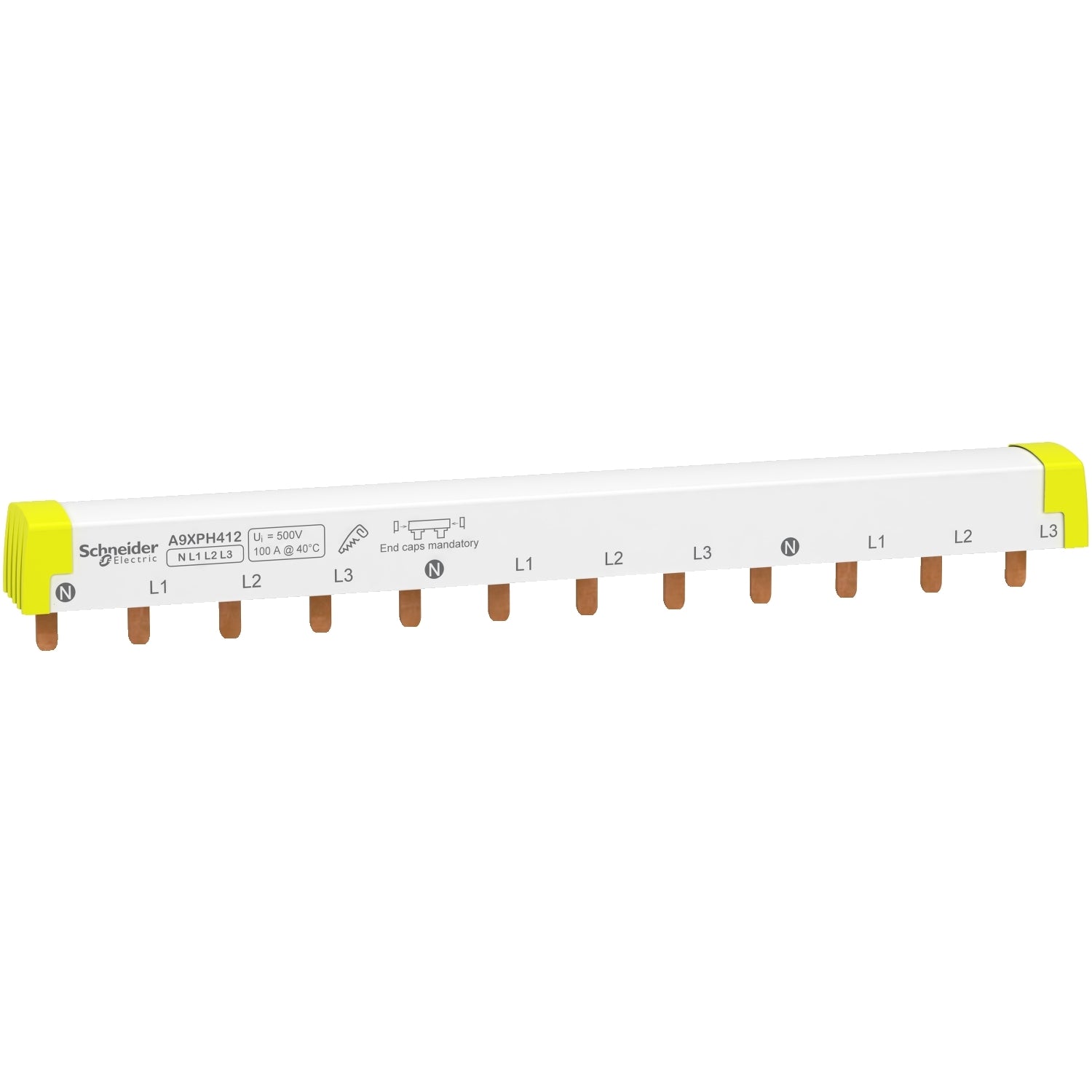 A9XPH412 - Peine cuadro eléctrico tetrapolar 12 módulos K60N C60 ID Schneider