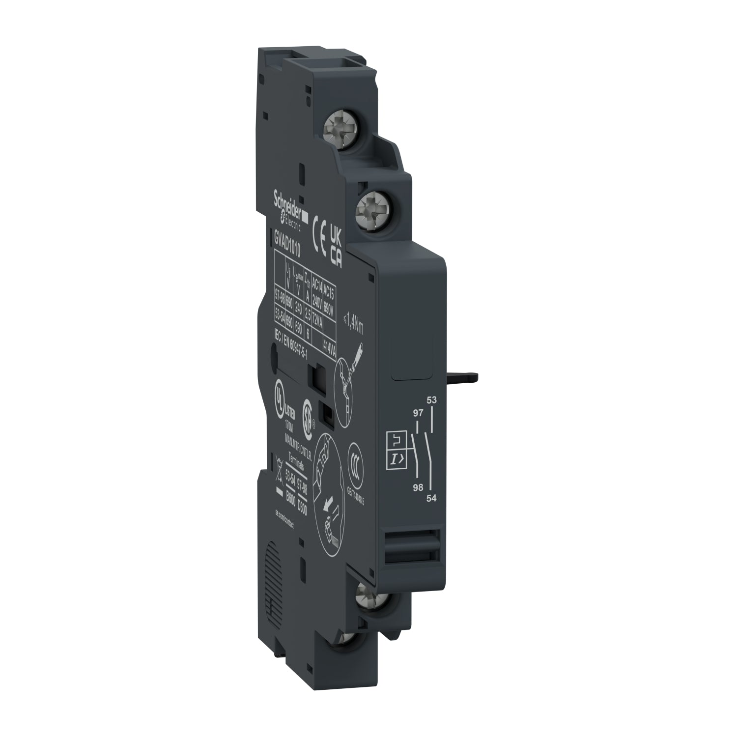 GVAD1010 - Contacto Auxiliar TeSys GV 1NA + 1NA (fallo) Schneider