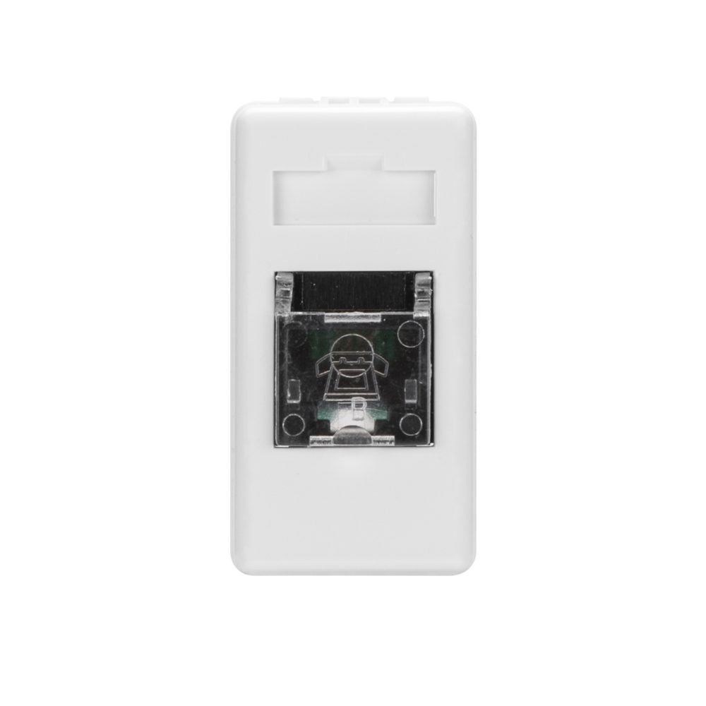 GW20251 - Base telefónica - rj11 - 2 pares - par trenzado - bornes con tornillo - 1 módulo - system white Gewiss