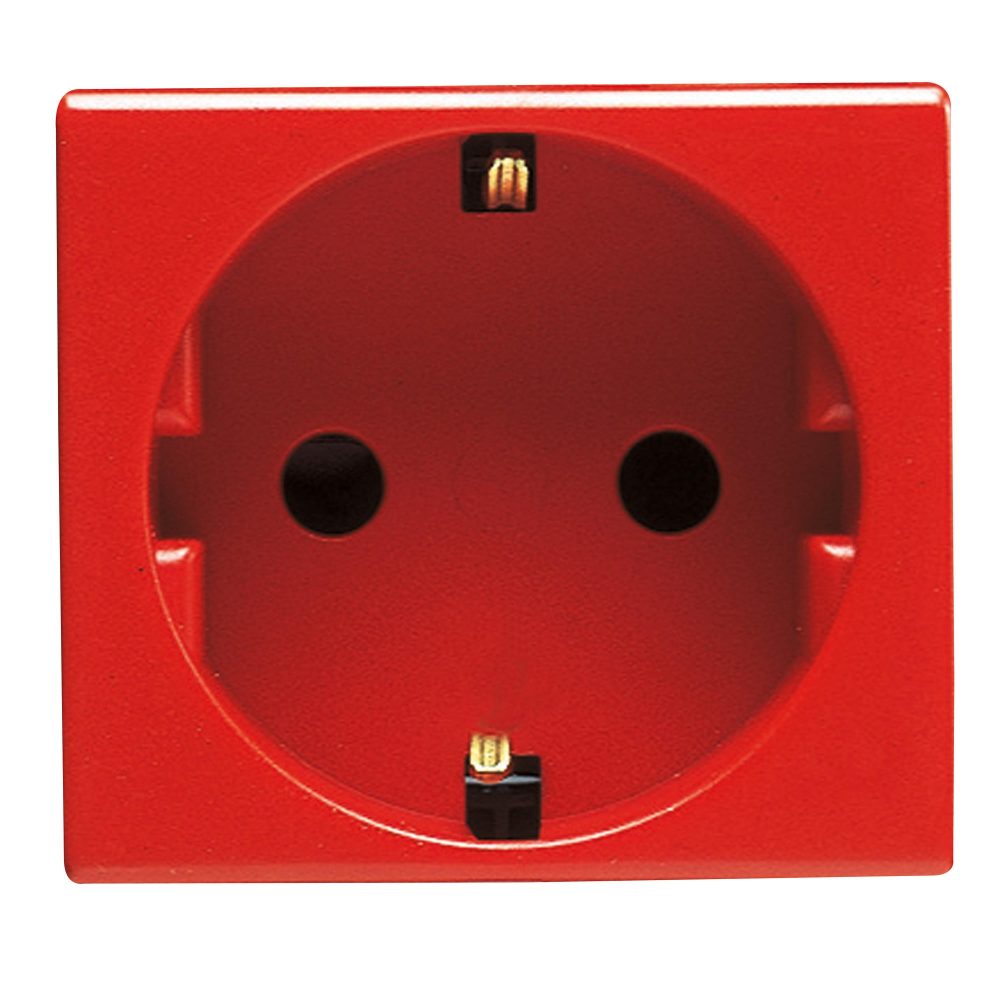 GW20297 - Base norma alemana 250v ac - para líneas dedicadas - 2p+t 16a - 2 módulos- rojo - system Gewiss