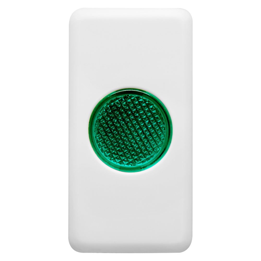GW20604 - Testigo de señalización individual - 12/24/250v - verde - 1 módulo - system white Gewiss