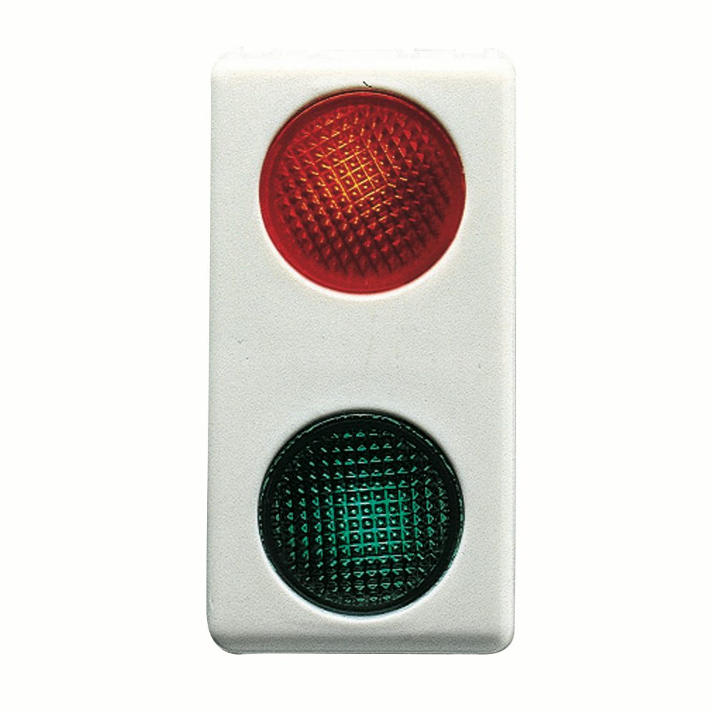 GW20607 - Difusorde señalización doble - 230v - rojo/verde - 1 módulo - system white Gewiss