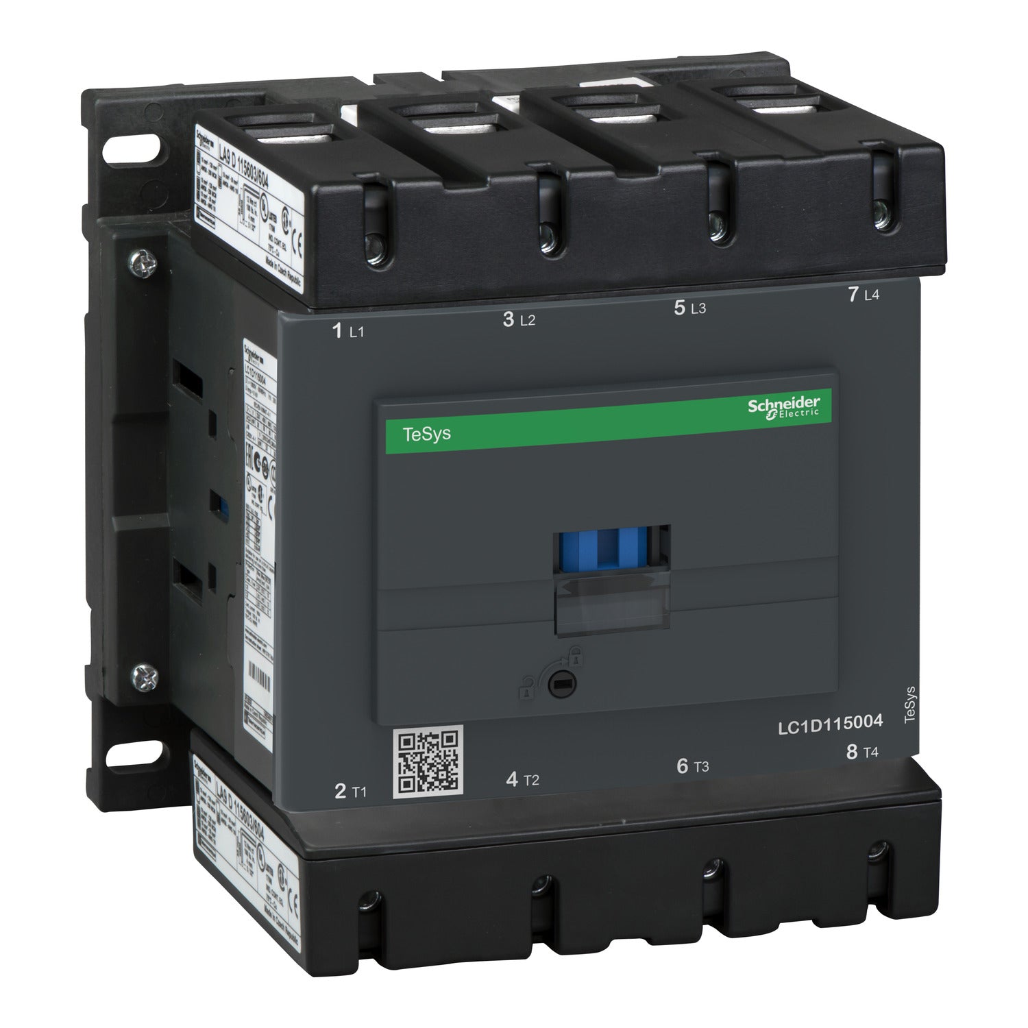 LC1D115004B7 - Contactor Tesys D - 4P(4 NA) - AC-1 - <= 440 V 200 A - 24 V CA 50/60 Hz bobina Schneider