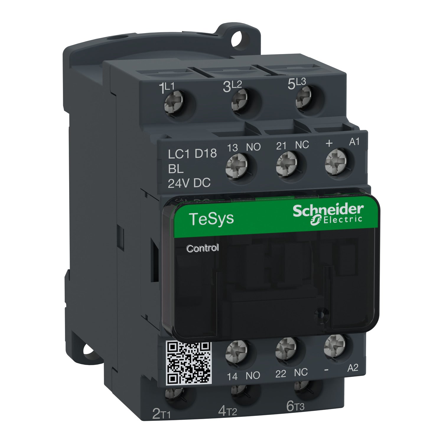 LC1D18BL - Contactor Tesys D - 3P(3 NA) - AC-3 - <= 440 V 18 A - 24 V CC bobina bajo consumo Schneider