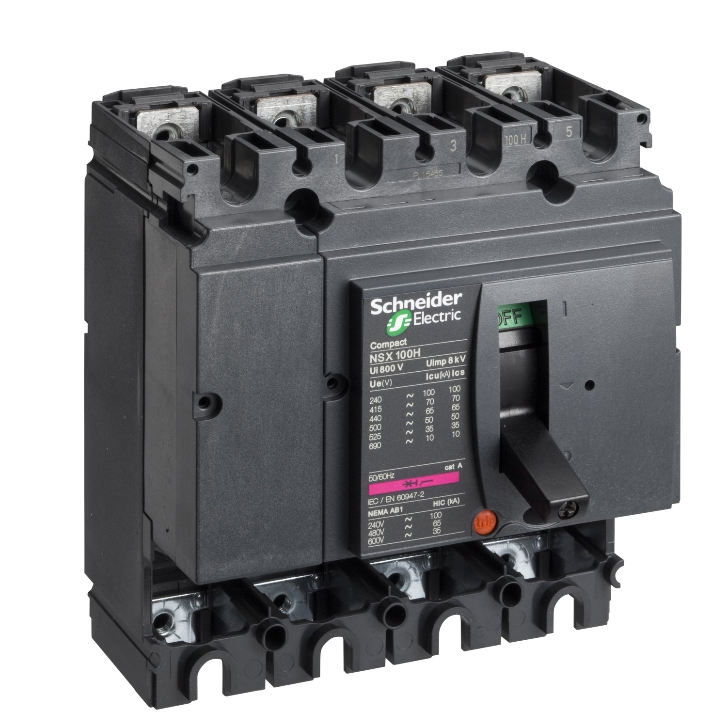 LV429009 - Bloque de Corte Caja Moldeada ComPacT NSX100H 70kA 4P 100A Schneider