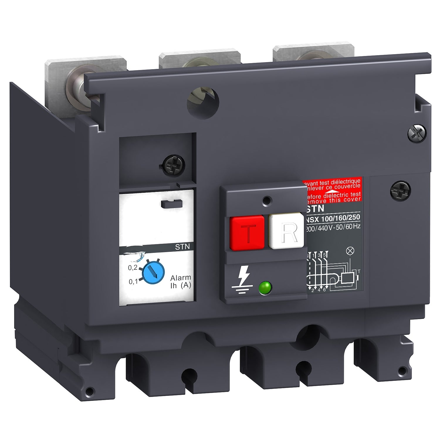 LV429459 - Bloque de alarma Vigi Compact NSX 100/160/250 200 VCA a 440 VCA 01 A a 1 A 3 polos Schneider