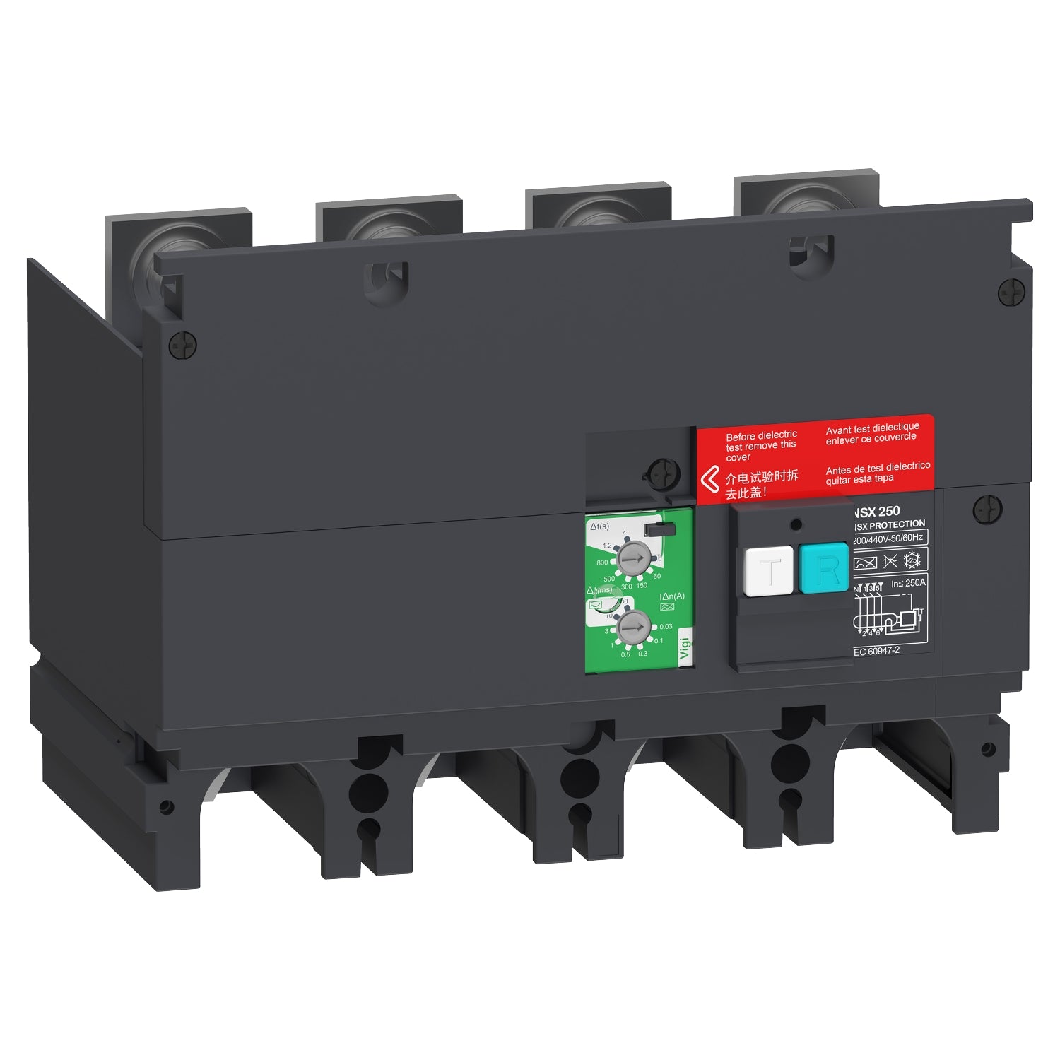 LV429493 - Interruptor Caja Moldeada Módulo de protección diferencial auxiliar Vigi para NSX250 o CVS250 4 polos 220-440 VCA 30mA-10A Schneider