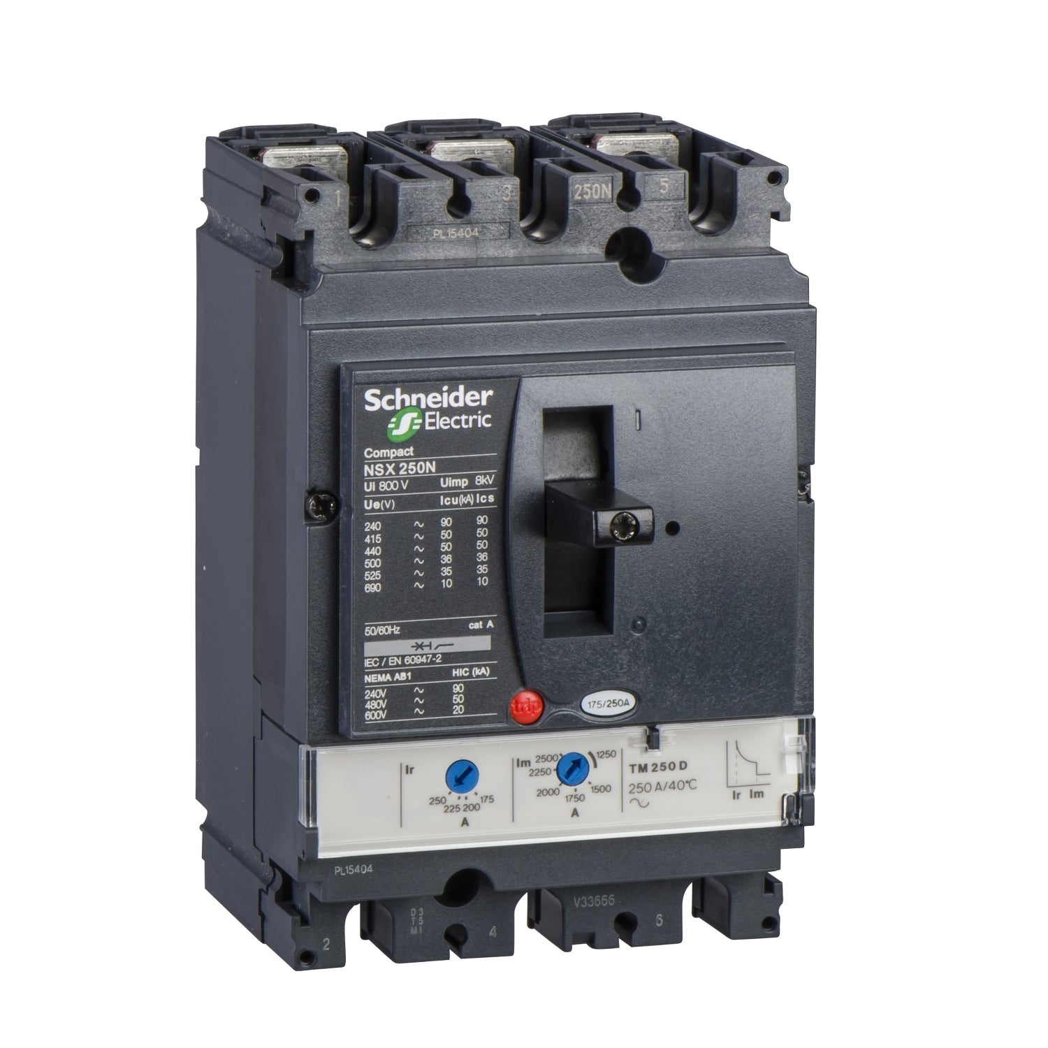LV431833 - Interruptor Caja Moldeada Completo NSX250N TM125D 3P3R Schneider