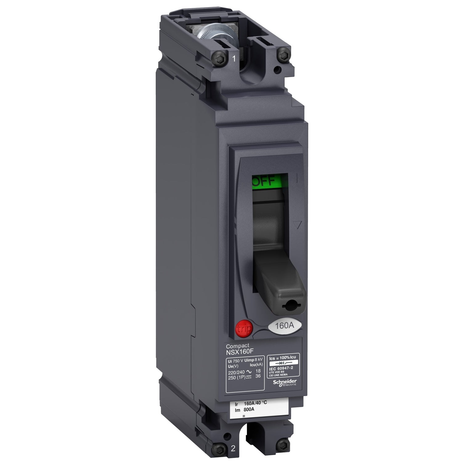 LV438670 - Interruptor Caja Moldeada Completo NSX160F TM160D 1P1R AC/DC Schneider