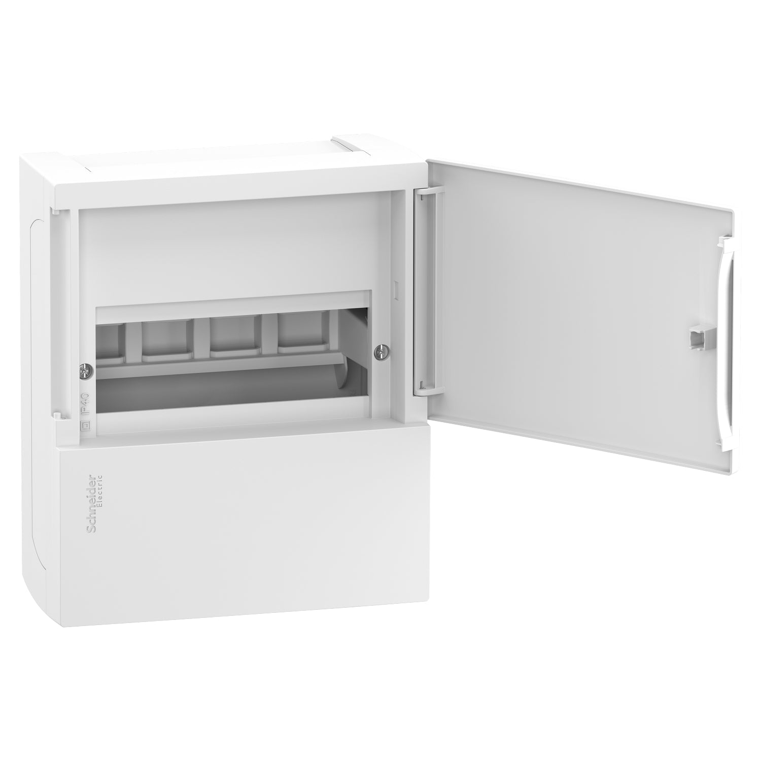 MIP10108 - Cuadro eléctrico superficie Resi9 MP 1 Fila x 8 Módulos + Puerta Blanca Schneider