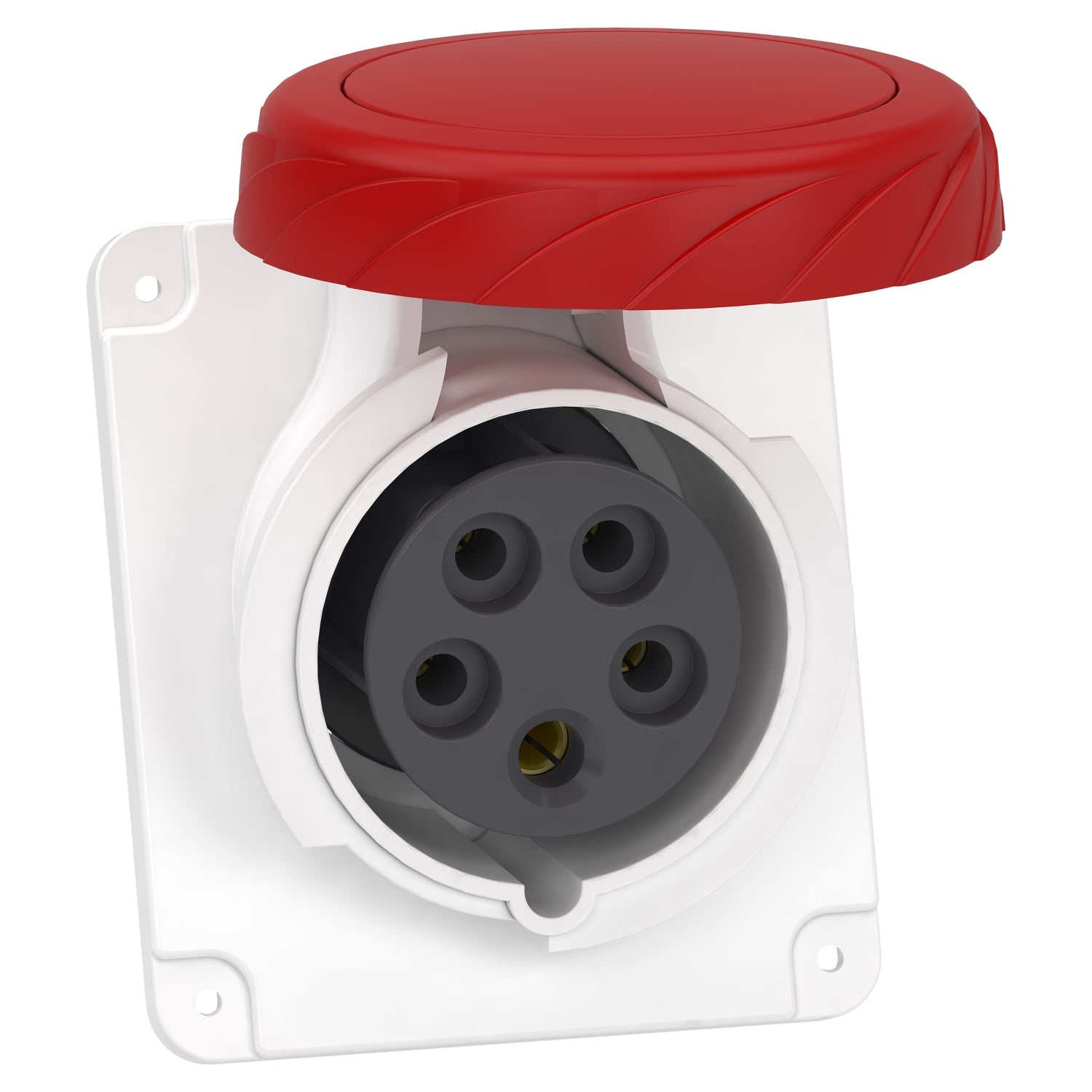 PKF16F735 - PratiKa socket - screw - angled - 16A - 3P + N + E - 380...415 V AC - panel Schneider