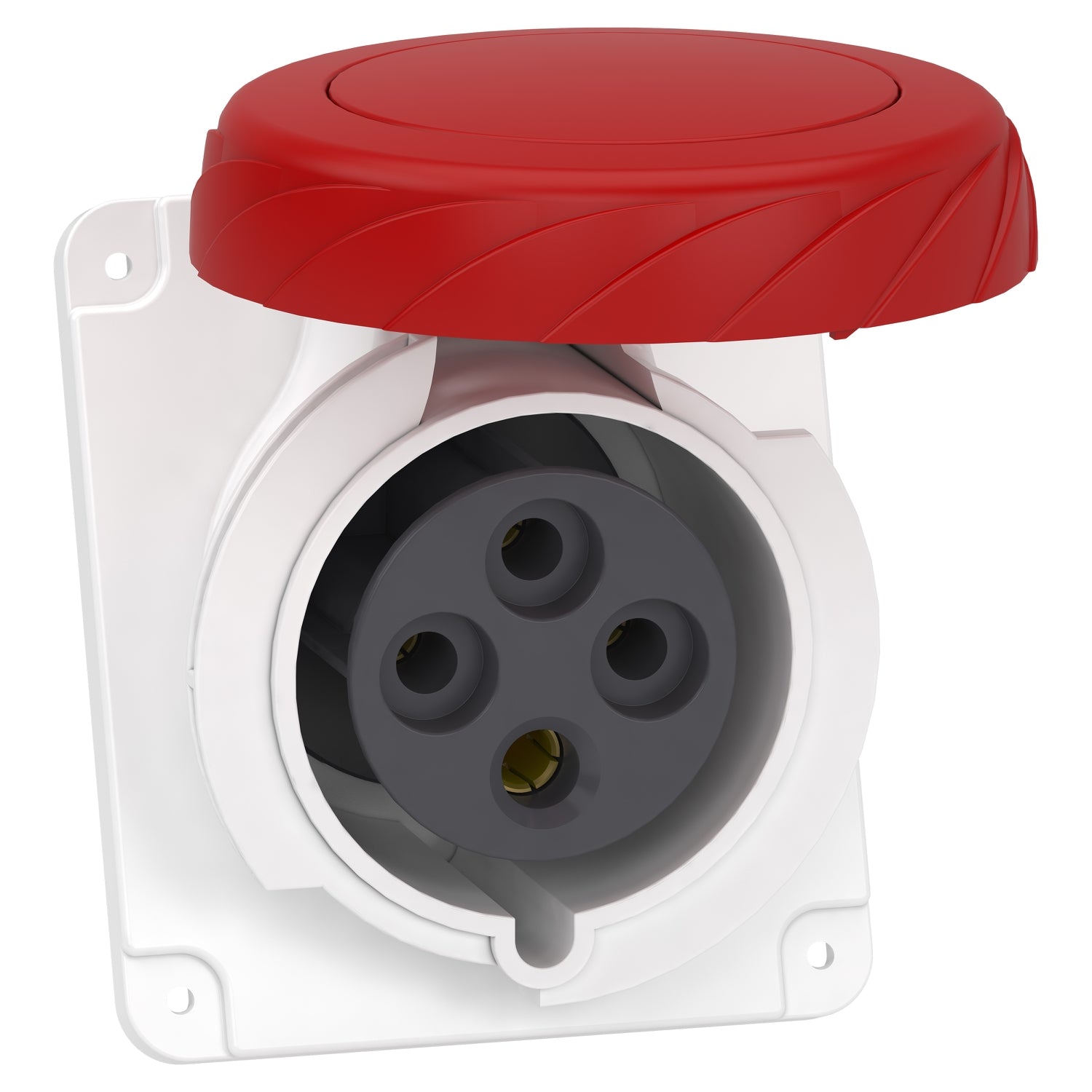 PKF32F734 - PratiKa socket - screw - angled - 32A - 3P + E - 380...415 V AC - panel Schneider
