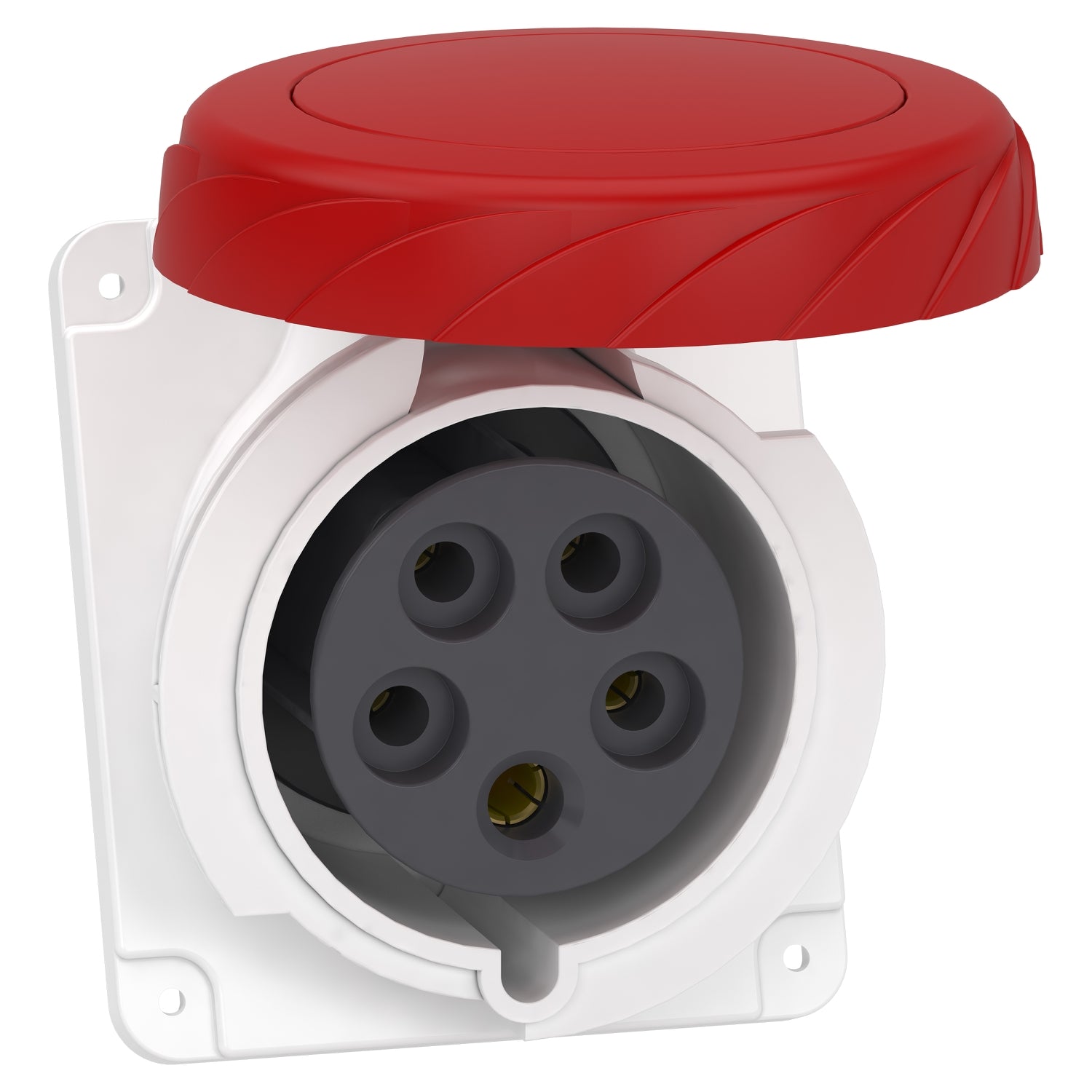 PKF32F735 - PratiKa socket - screw - angled - 32A - 3P + N + E - 380...415 V AC - panel Schneider
