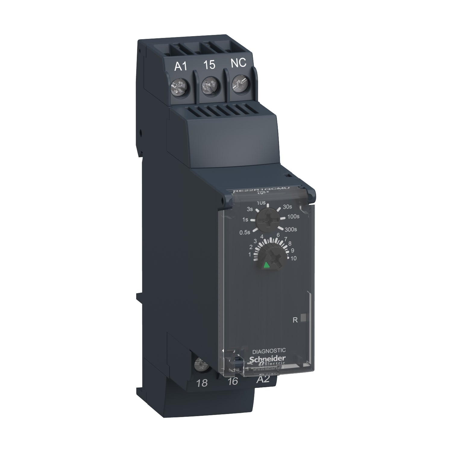 RE22R1QCMU - Relé Temporizador Estrella-triángulo 0.05s...300s 24V CC / 24...240V CA 1C/S Schneider