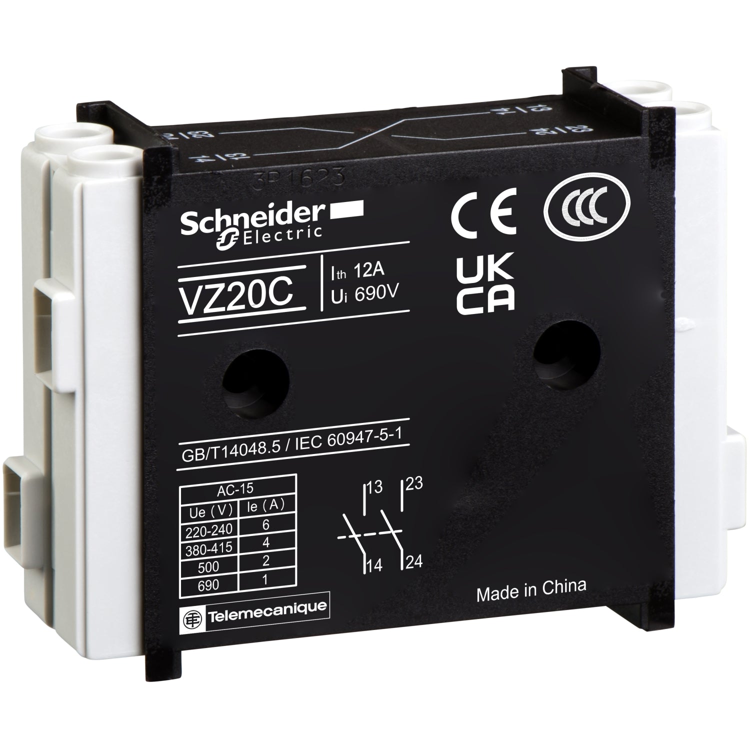 VZ20 - Bloque 2 contactores auxiliares Vario NA+NA
