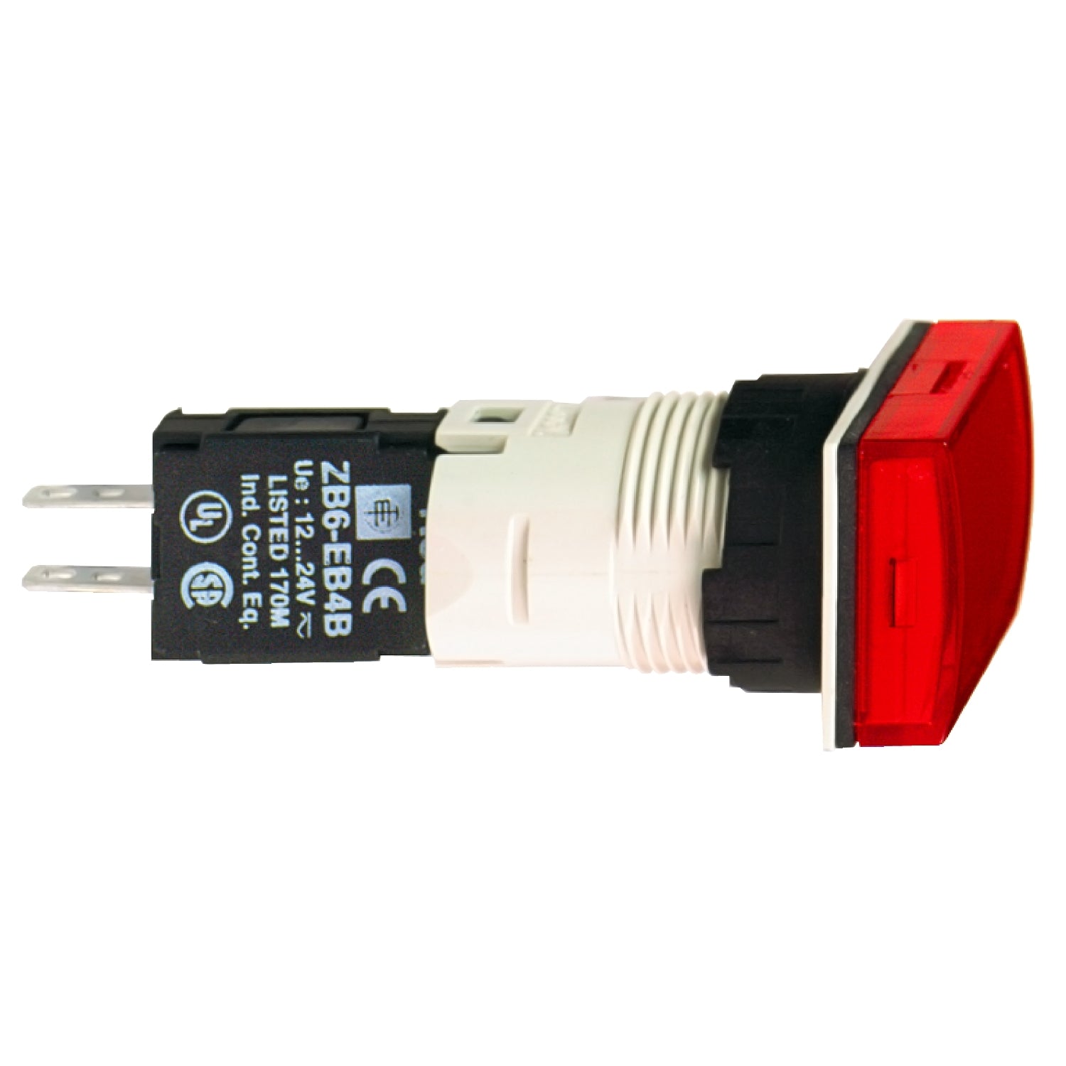 XB6DV4BB - Piloto luminoso rectangular rojo ø 16 - led integrado - 24 v - conector Schneider