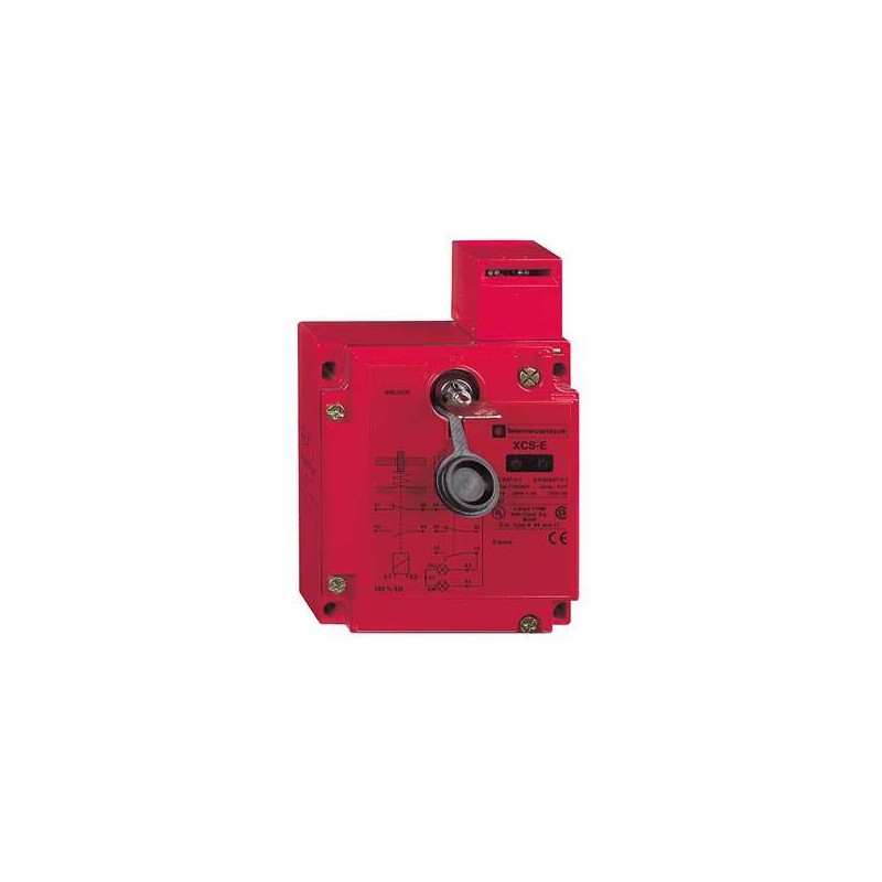 XCSE73127 - Interruptor de seguridad metálico XCSE, 2NC+1 NO, ruptura lenta, 2 entradas roscadas M20, 24 V Telemecanique