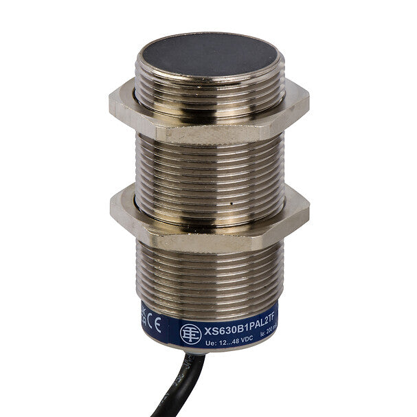 XS630B1NAL2 - Sensor de proximidad inductivo XS XS6 M30, L62mm, latón, Sn15mm, 12...48 VDC, cable 2 m Telemecanique