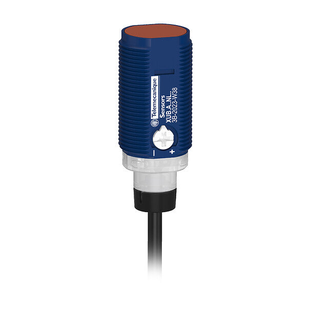 XUB9APXNL2 - Sensor fotoeléctrico XU, cilíndrico, plástico, polarizado, Smax 7 m, PNP, cable 2 m Telemecanique