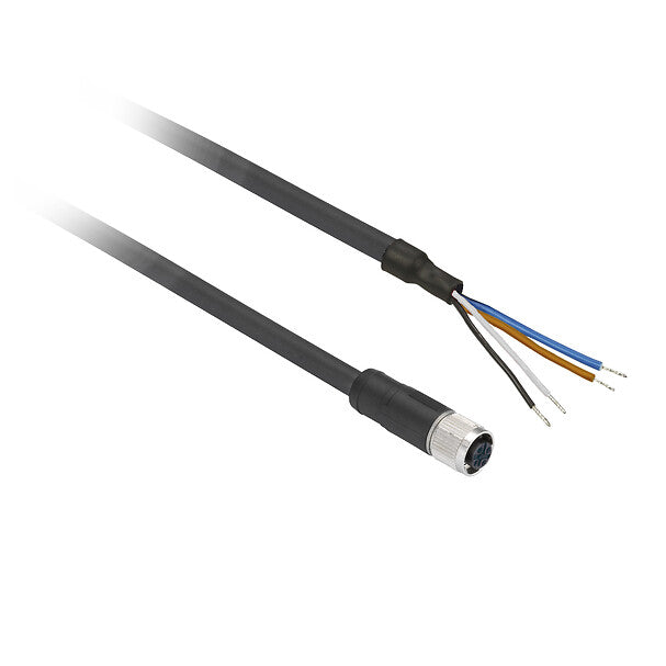 XZCP1141L5 - Conector precableado XZ, hembra recta, M12, 4 pines, cable PUR 5 m Telemecanique