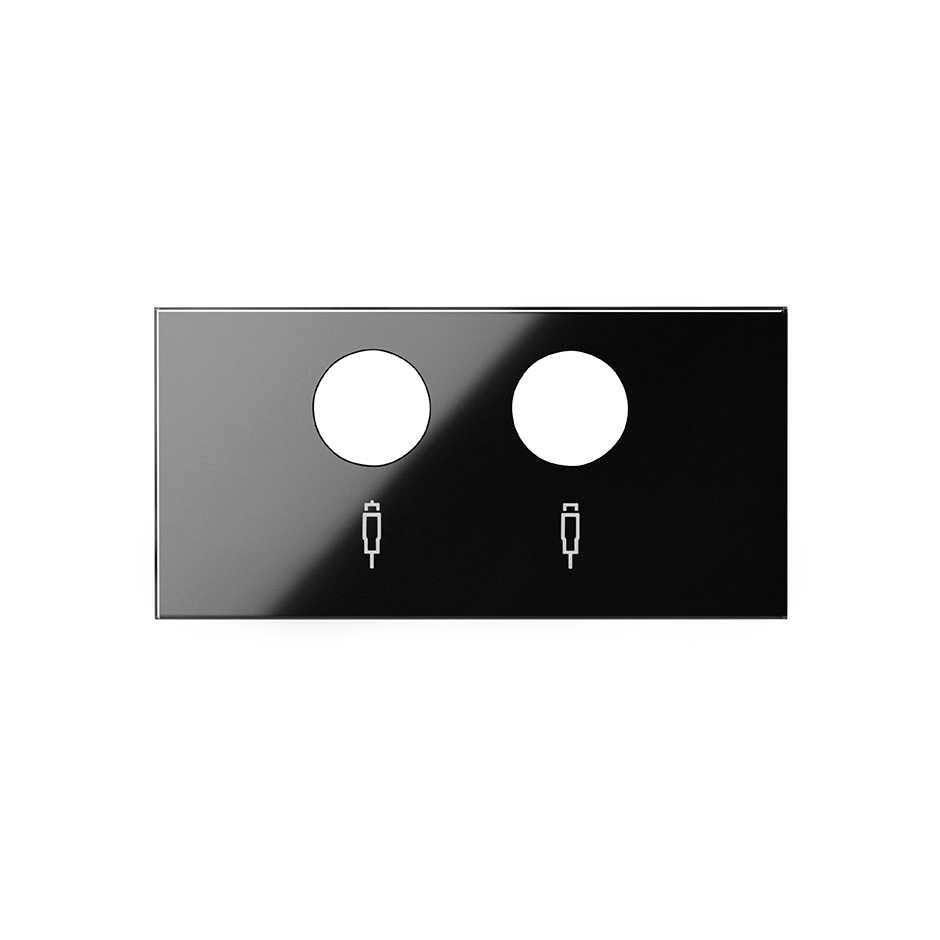 10000053-138 - Tapa para tomas inductivas de R-TV+SAT negro brillante Simon 100
