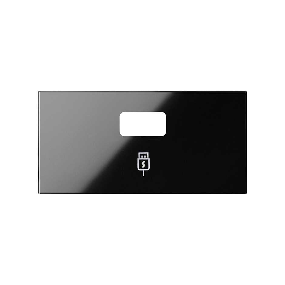 10001097-138 - Tapa para cargador USB smartcharge 1 conector negro brillante Simon 100