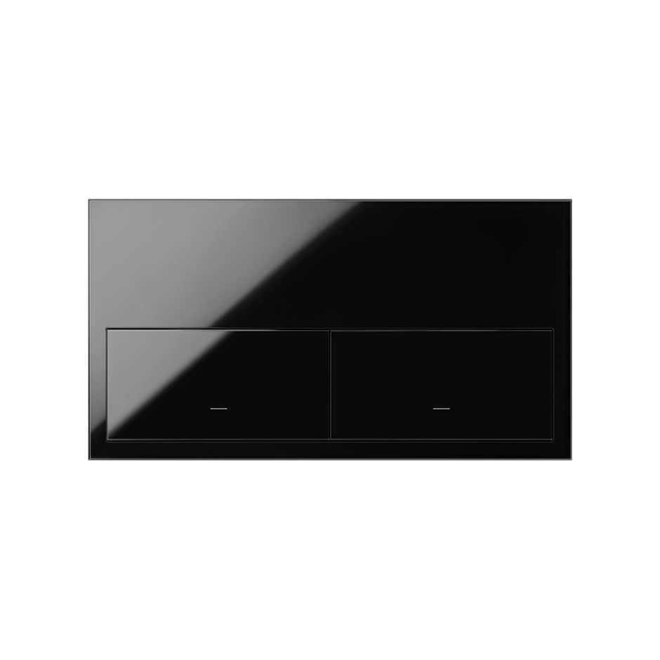 10020201-138 - Kit front horizontal para 2 elementos con 2 teclas negro brillante Simon 100