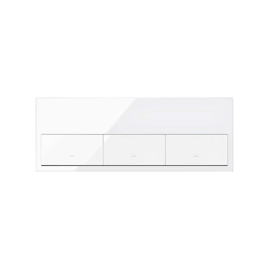 10020301-130 - Kit front horizontal para 3 elementos con 3 teclas blanco brillante Simon 100