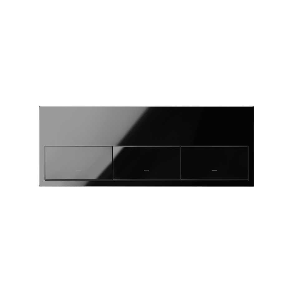 10020301-138 - Kit front horizontal para 3 elementos con 3 teclas negro brillante Simon 100