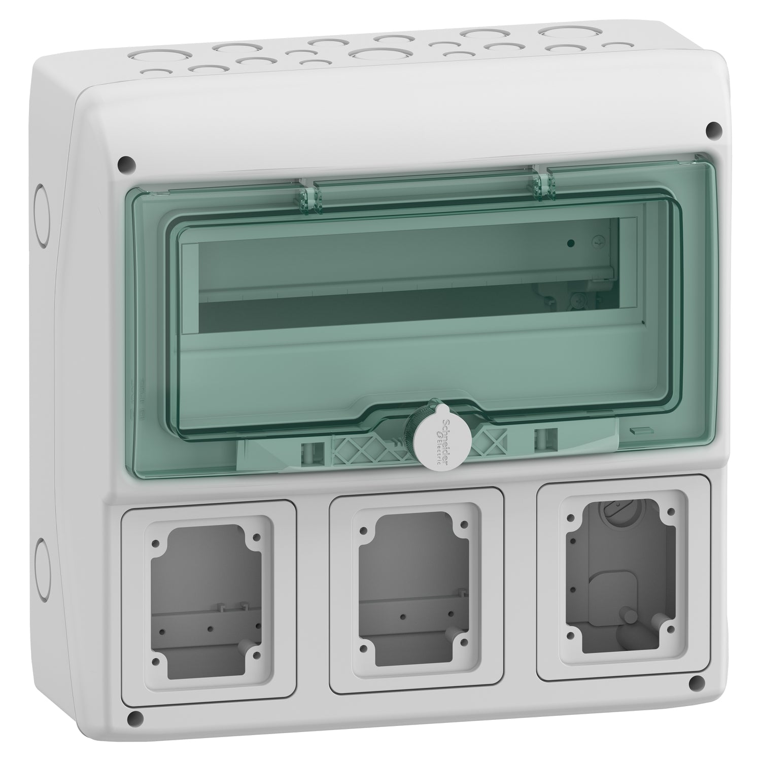 13180 - Cuadro eléctrico estanco Kaedra 1 Fila x 12 Módulos con 3 aperturas Schneider