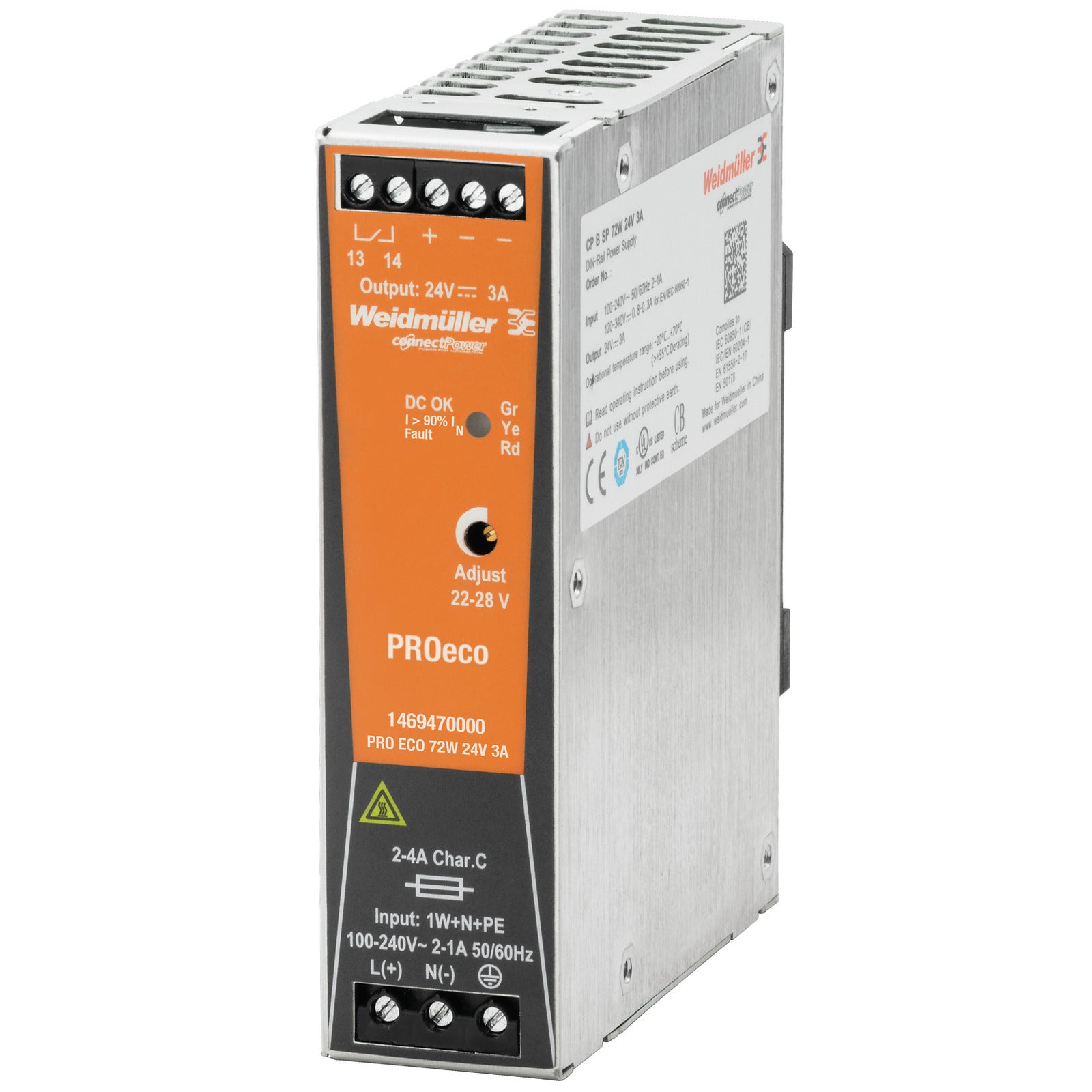 1469470000 - Fuente de alimentación PRO ECO 72W 24V 3A Weidmuller