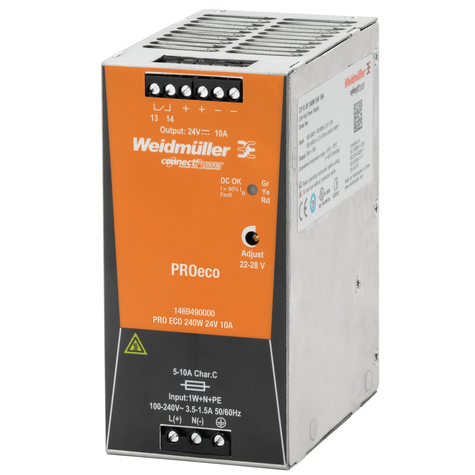 1469490000 - Fuente de alimentación PRO ECO 240W 24V 10A Weidmuller