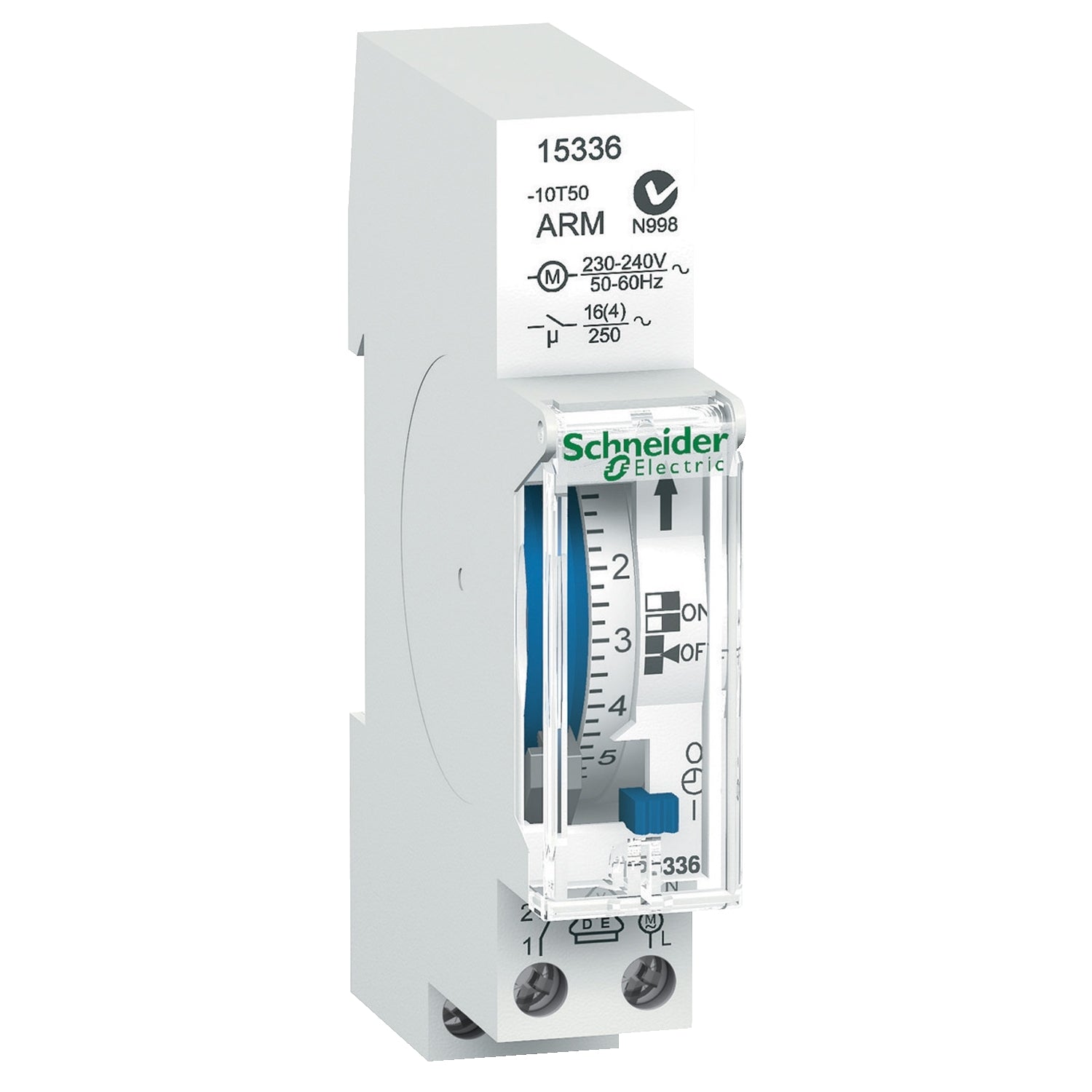 15336 - Interruptor horario diario analógico Acti9 IH - 1 mód. - CRM - 1 Canal - 16A Schneider