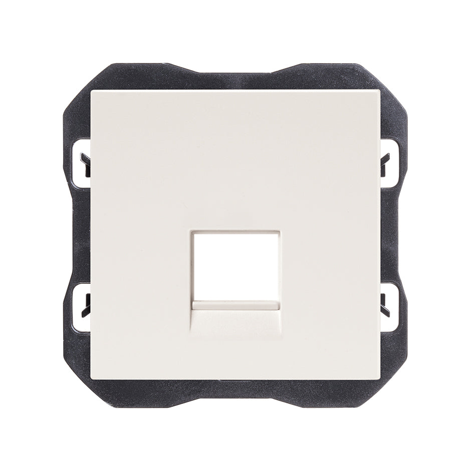 20000087-190 - Tapa de voz y datos plana con guardapolvo para 1 conector RJ45 blanco mate Simon 270