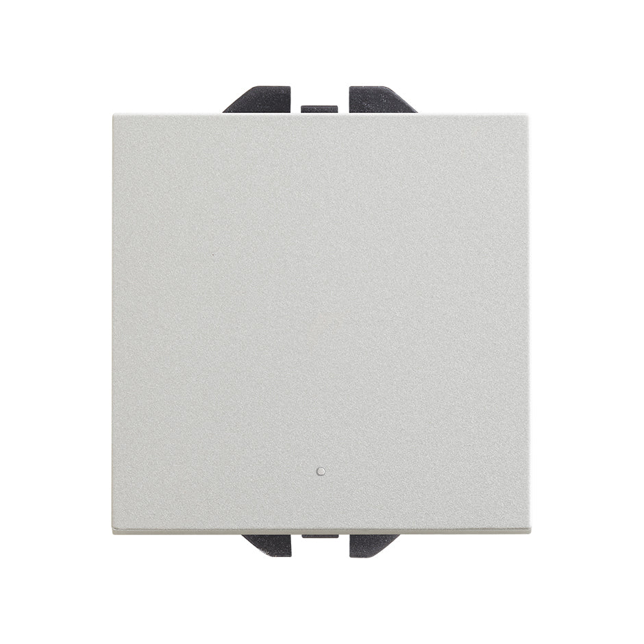 20000101-093 - Interruptor unipolar pulsante 10AX 230V~ con sistema de embornamiento rápido aluminio Simon 270