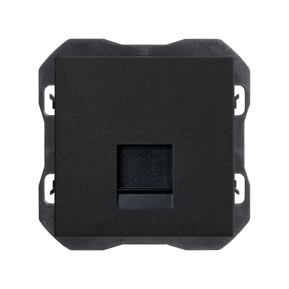 20000187-098 - Tapa de voz y datos plana con guardapolvo con 1 conector RJ45 negro mate Simon 270