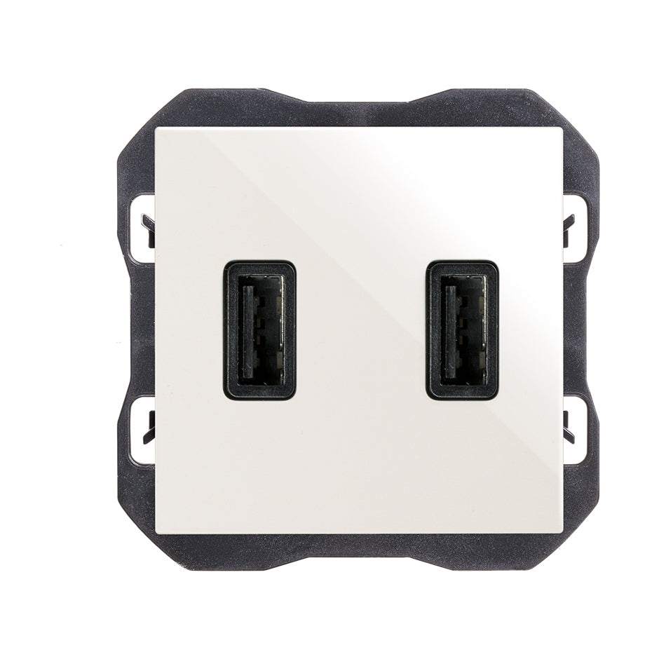 20000196-090 - Cargador USB doble 3,1A con smartcharge tipo A blanco Simon 270