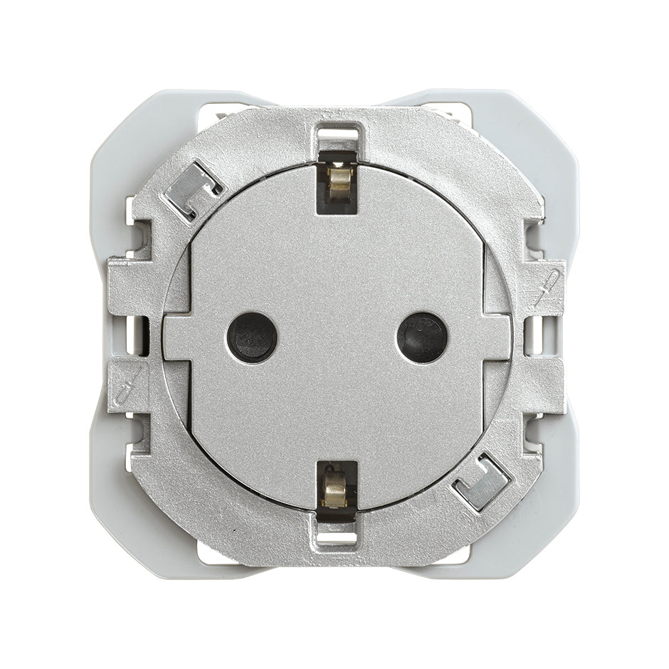 20000434-093 - Base de enchufe schuko clean 16A 250 V~ con sistema de embornamiento a tornillo aluminio Simon 270