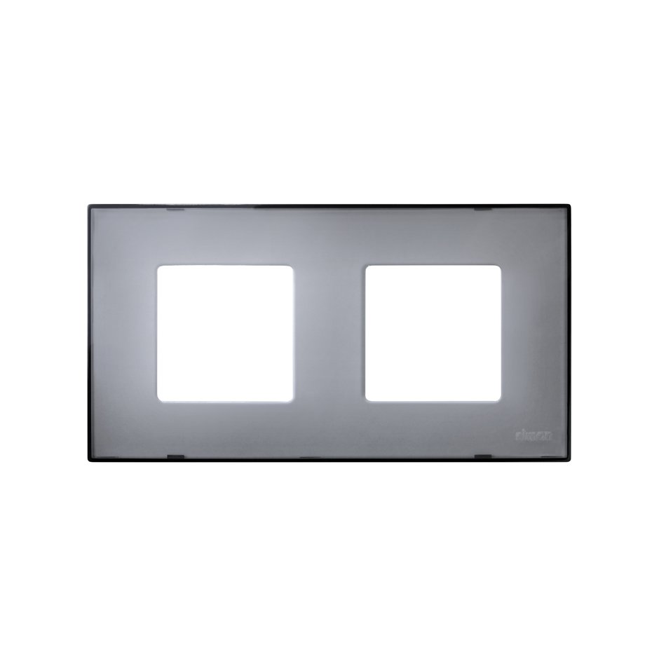 2700627-112 - Funda intercambiable para marco 2 elementos gris translúcido Simon 27 Play