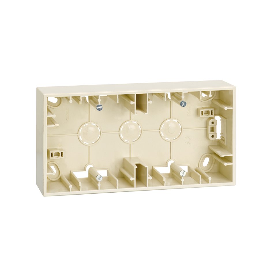 2700752-031 - Base para caja pared de superficie para 2 elementos marfil Simon 27 Play
