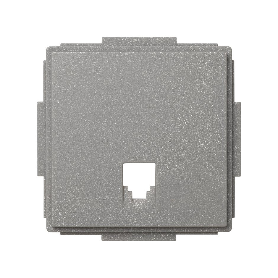 2705062-063 - Placa para tomas telefónicas con conectores RJ11 y RJ12 gris esmeril Simon 27 Scudo