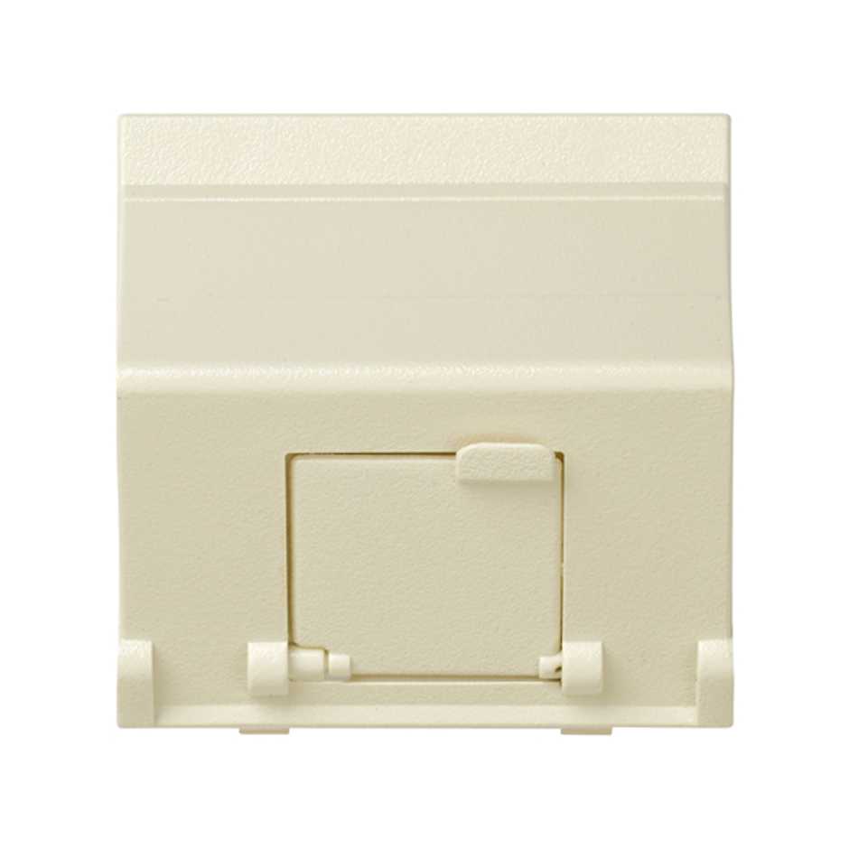 27081-32 - Placa de voz y datos inclinada con guardapolvo para 1 conector RJ45 AVAYA® marfil Simon 27 Play