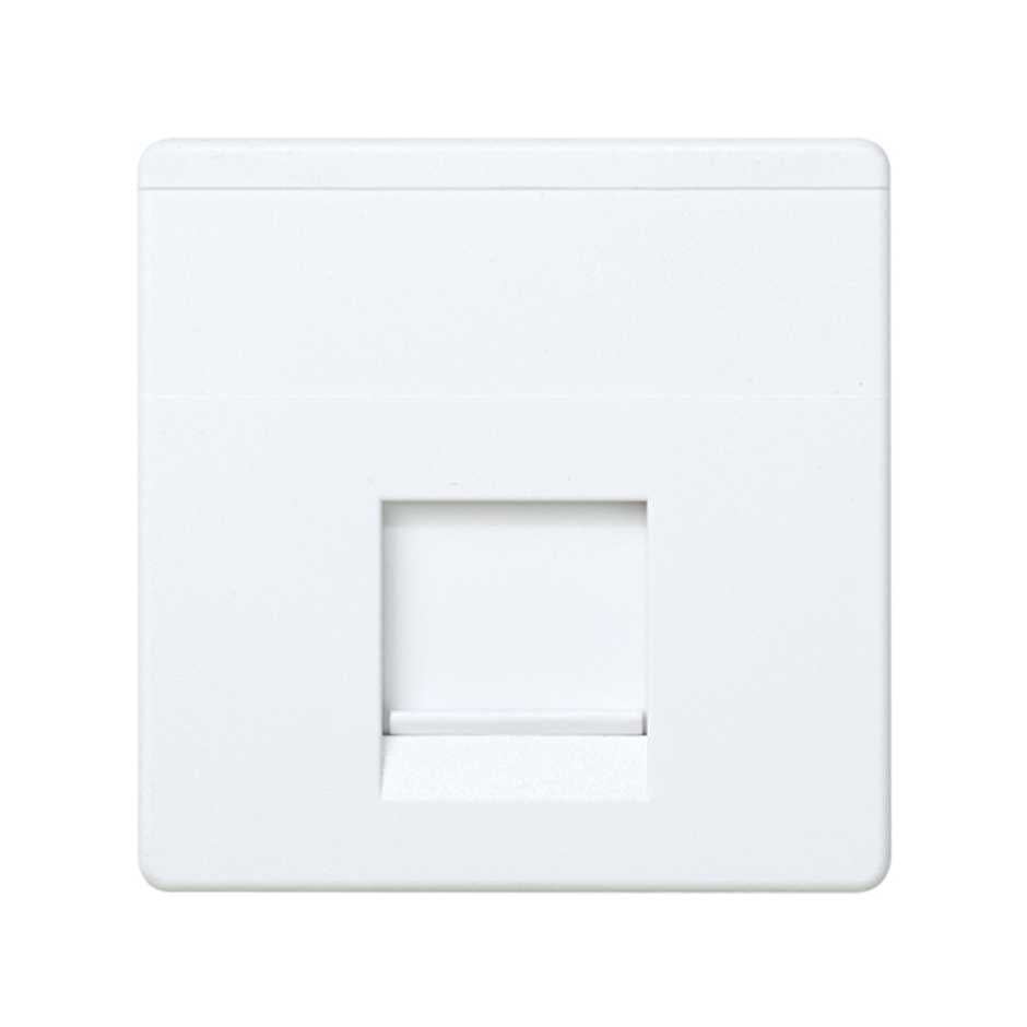 27087-35 - Placa de voz y datos plana con guardapolvo para 1 conector RJ45 AMP® blanco Simon 27 Play
