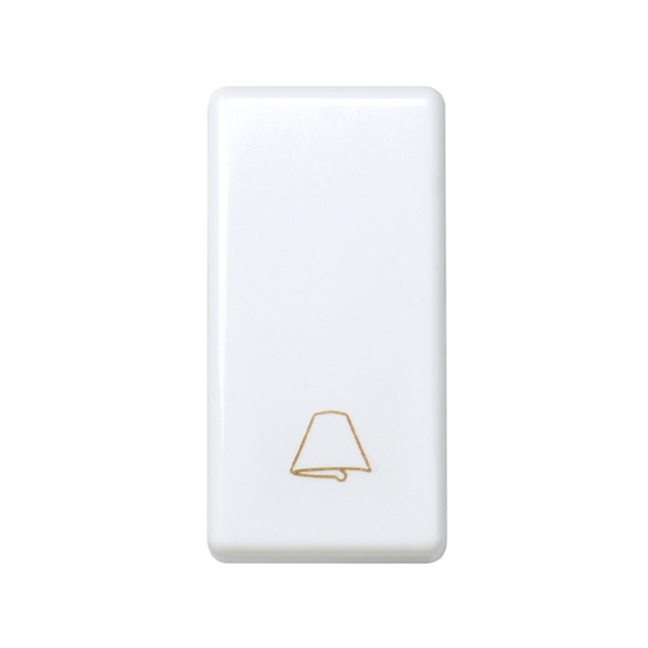 27150-64 - Pulsador con grabado campana 10 A 250V~ de medio elemento y sistema de embornamiento rápido blanco Simon 27 Play